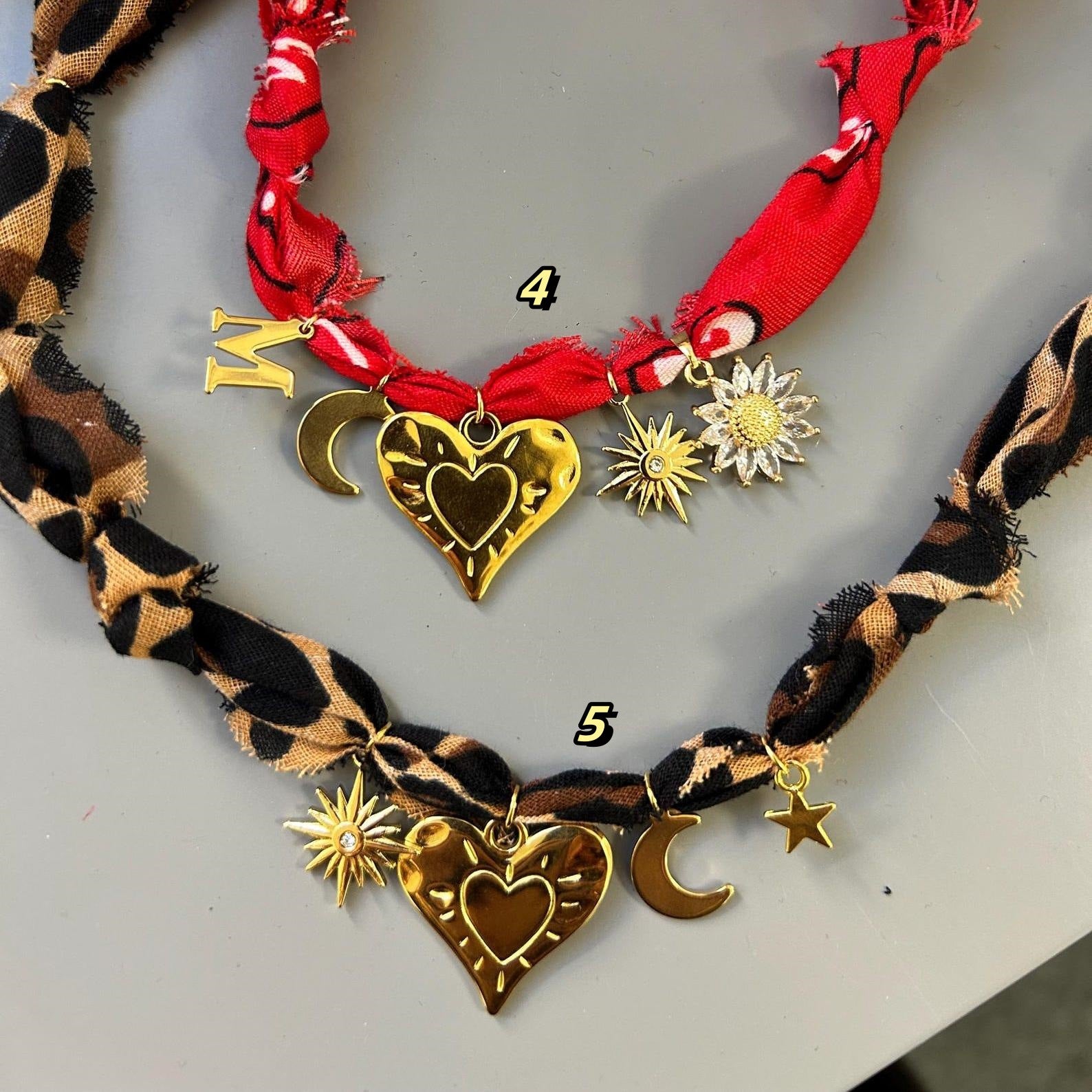 Wholesale Combination necklace Leopard pattern cloth scarf necklace