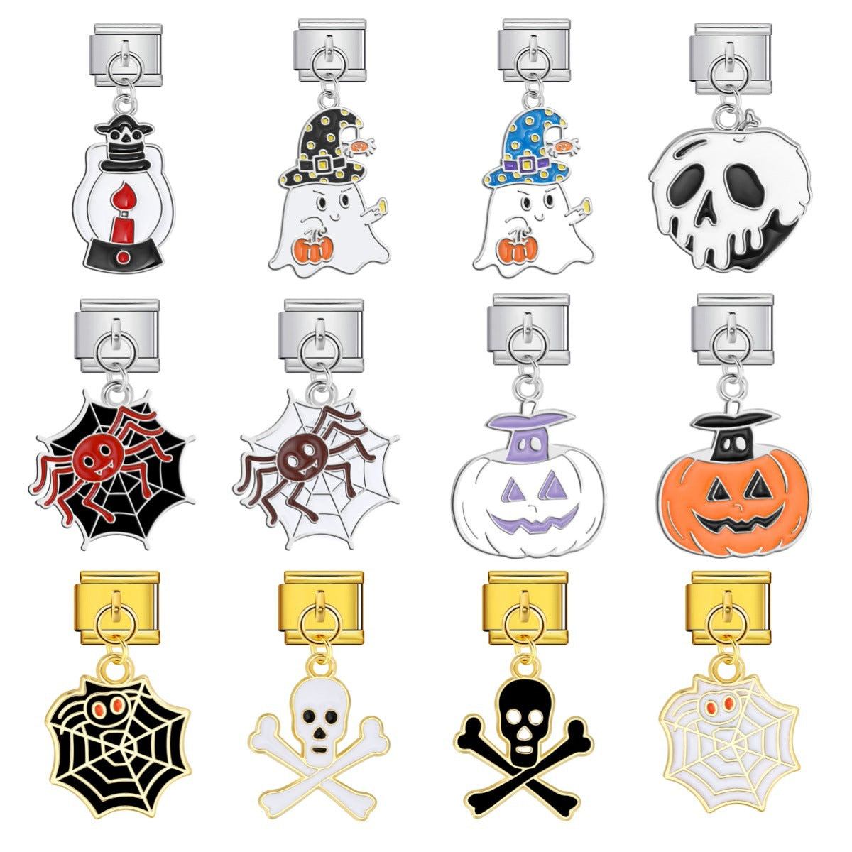Wholesale  Pumpkin Skull Pendant DIY Stainless Steel Charm Bracelet Jewelry Accessory Gift