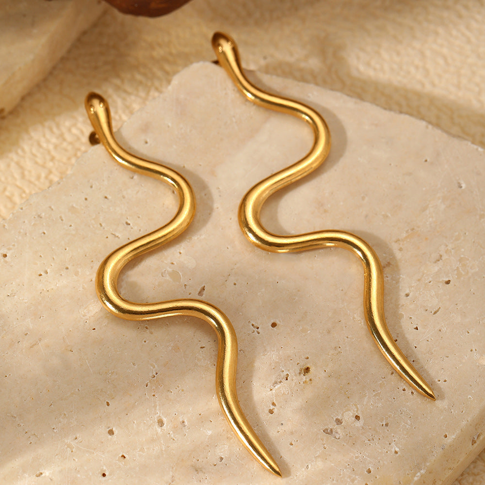 Wholesale Curve Wave S Snake Earrings