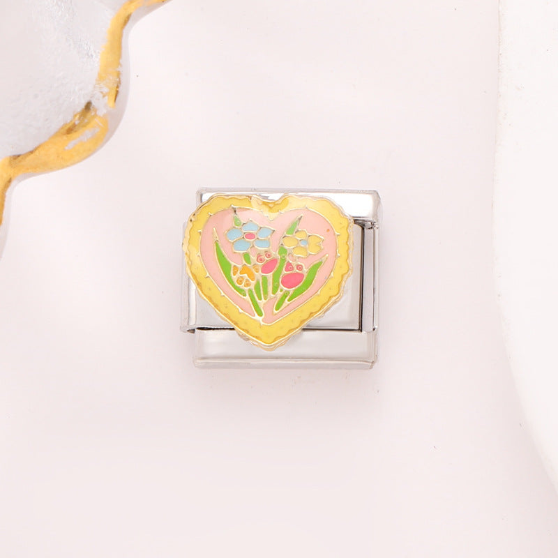 Wholesale 10pcs Italian Charm Bracelet 9mm DIY Splicing Removable Little Fox Stainless Steel Composable Bracelet