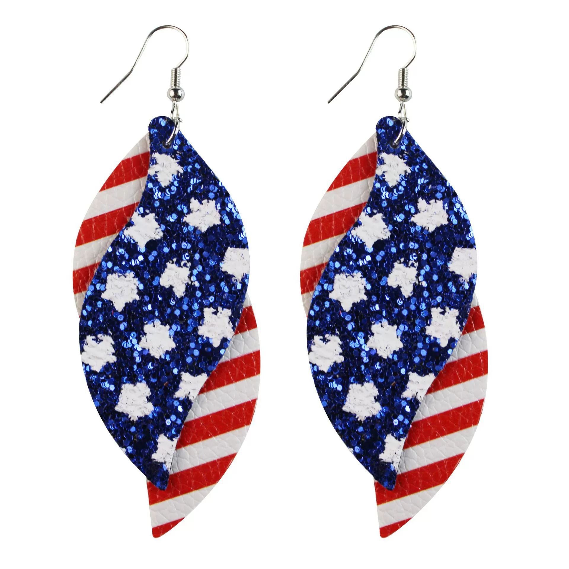 Wholesale Independence Day leather earrings