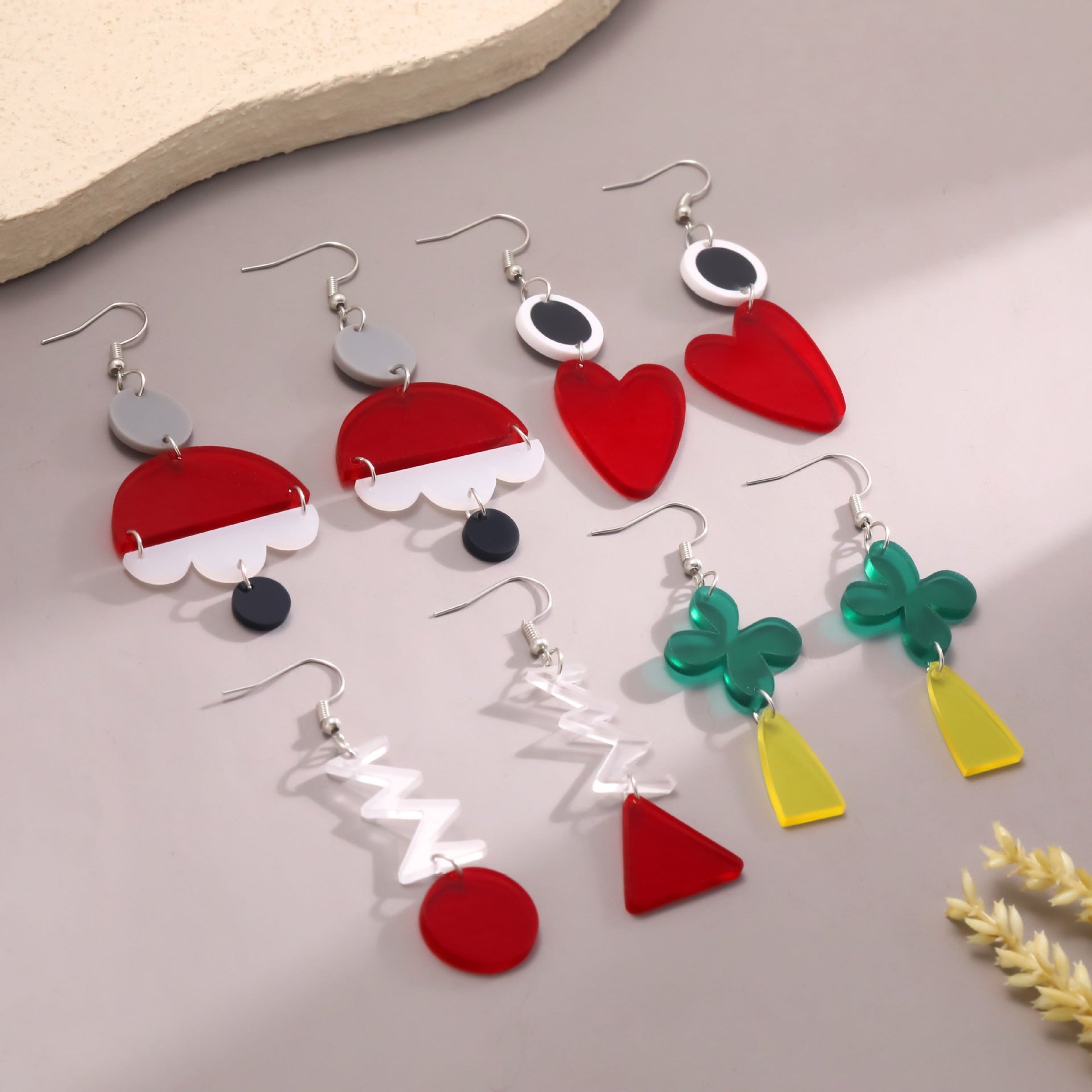 Wholesale  acrylic wooden earrings fashion love geometric earrings