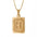 Wholesale  18K gold square brand stainless steel letter pendant necklace