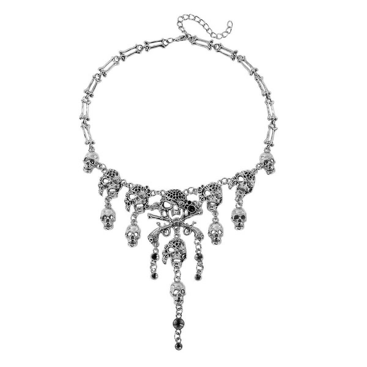 Wholesale Boutique Resale  Skull Tassel Necklace &  Earring Set - Zinc Alloy Jewelry Accessory