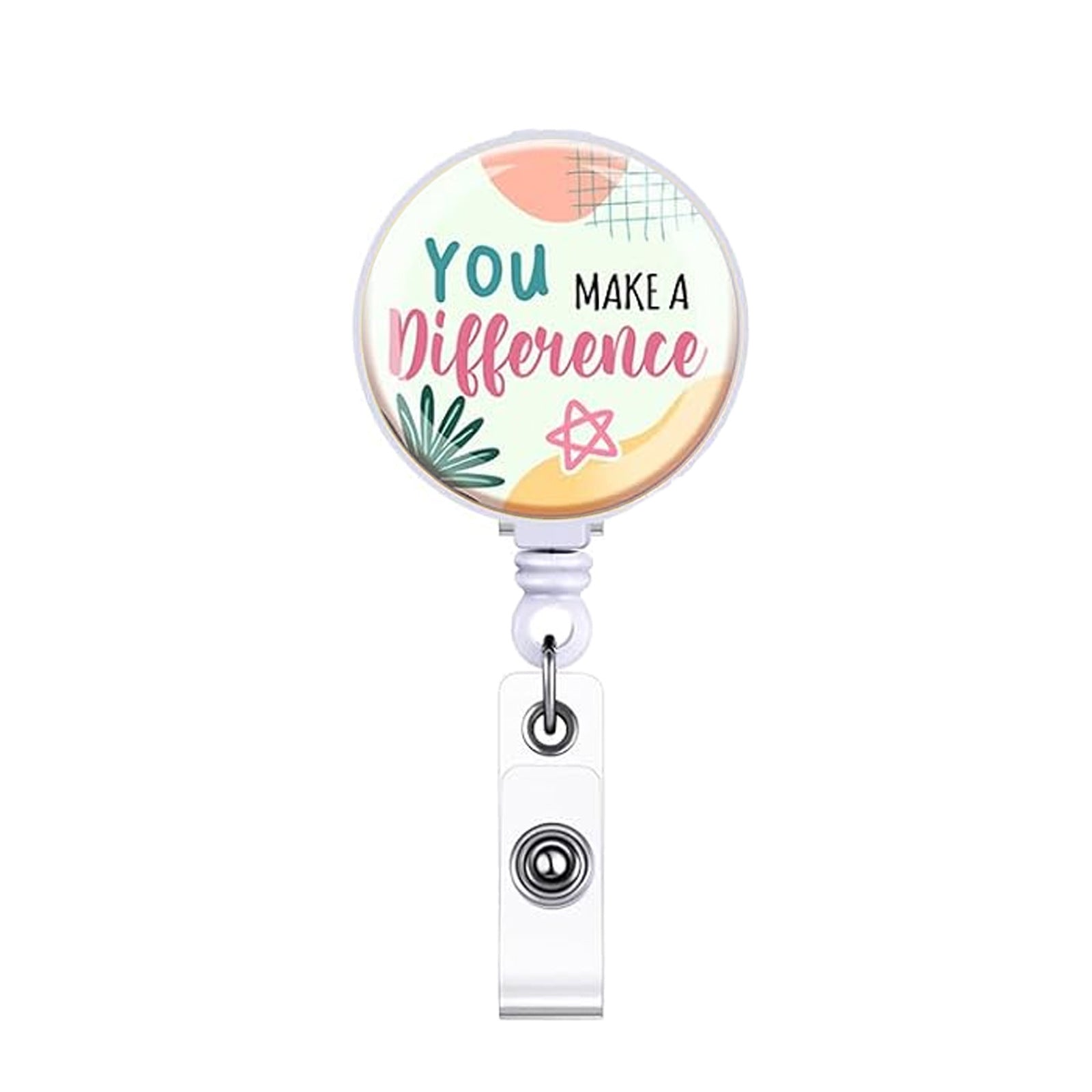 Wholesale Colorful Motivational Quote Acrylic ID Card Holder with Retractable Reel for Everyday Use Gift