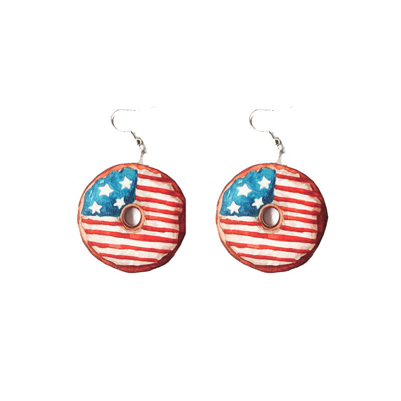 Wholesale American Independence Day Butterfly Sunflower Acrylic Earrings ACC-ES-YiYuan004