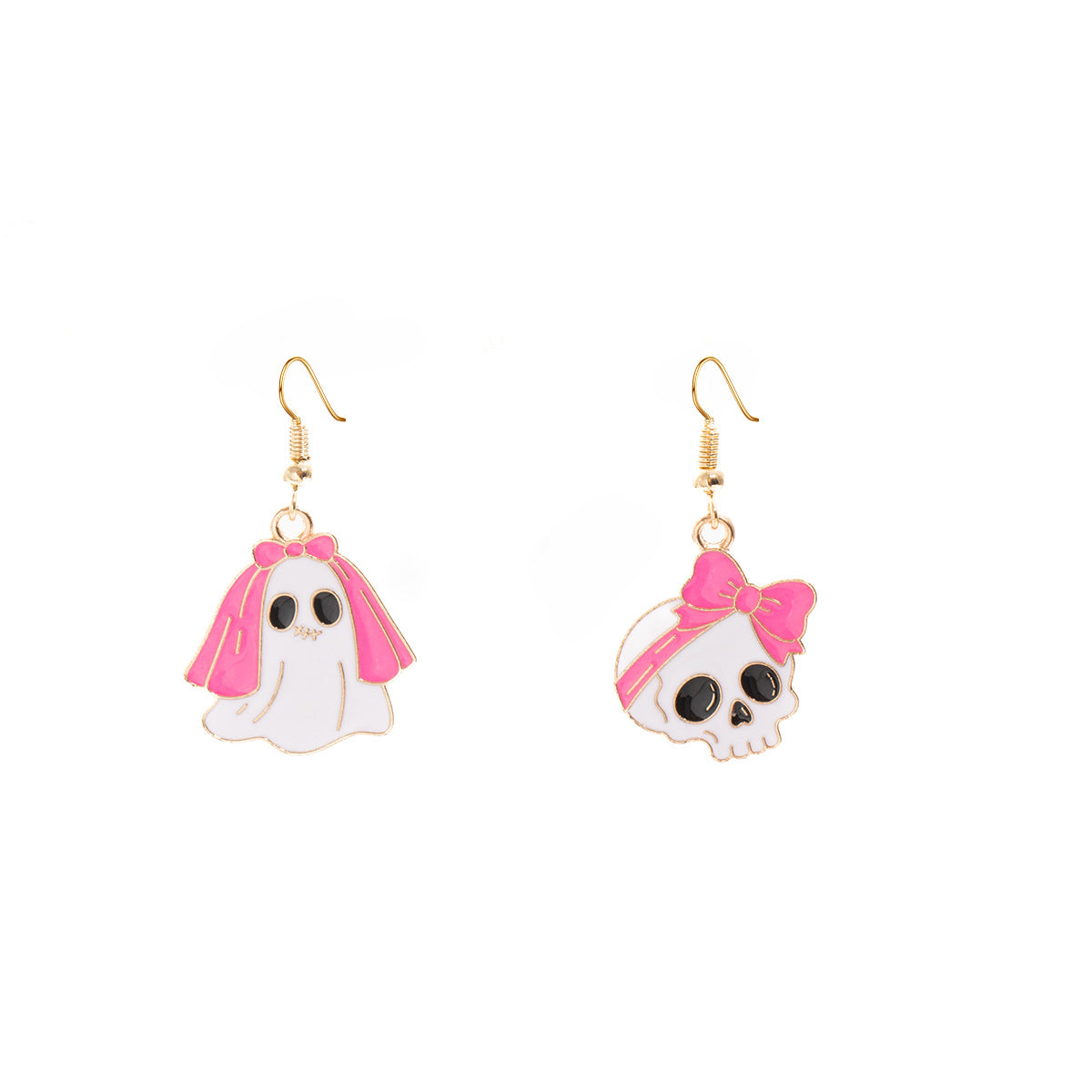 Wholesale  pink ghost skull cartoon earrings