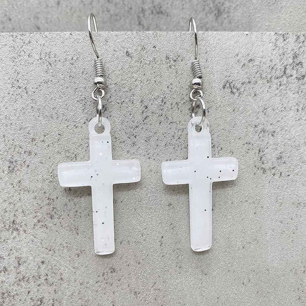 Wholesale Sequin Cross Resin Pendant Earrings ACC-ES-ChenY065
