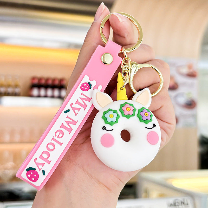 Wholesale Cartoon Donut PVC Soft Keychain Creative Keychain ACC-KC-XJY003