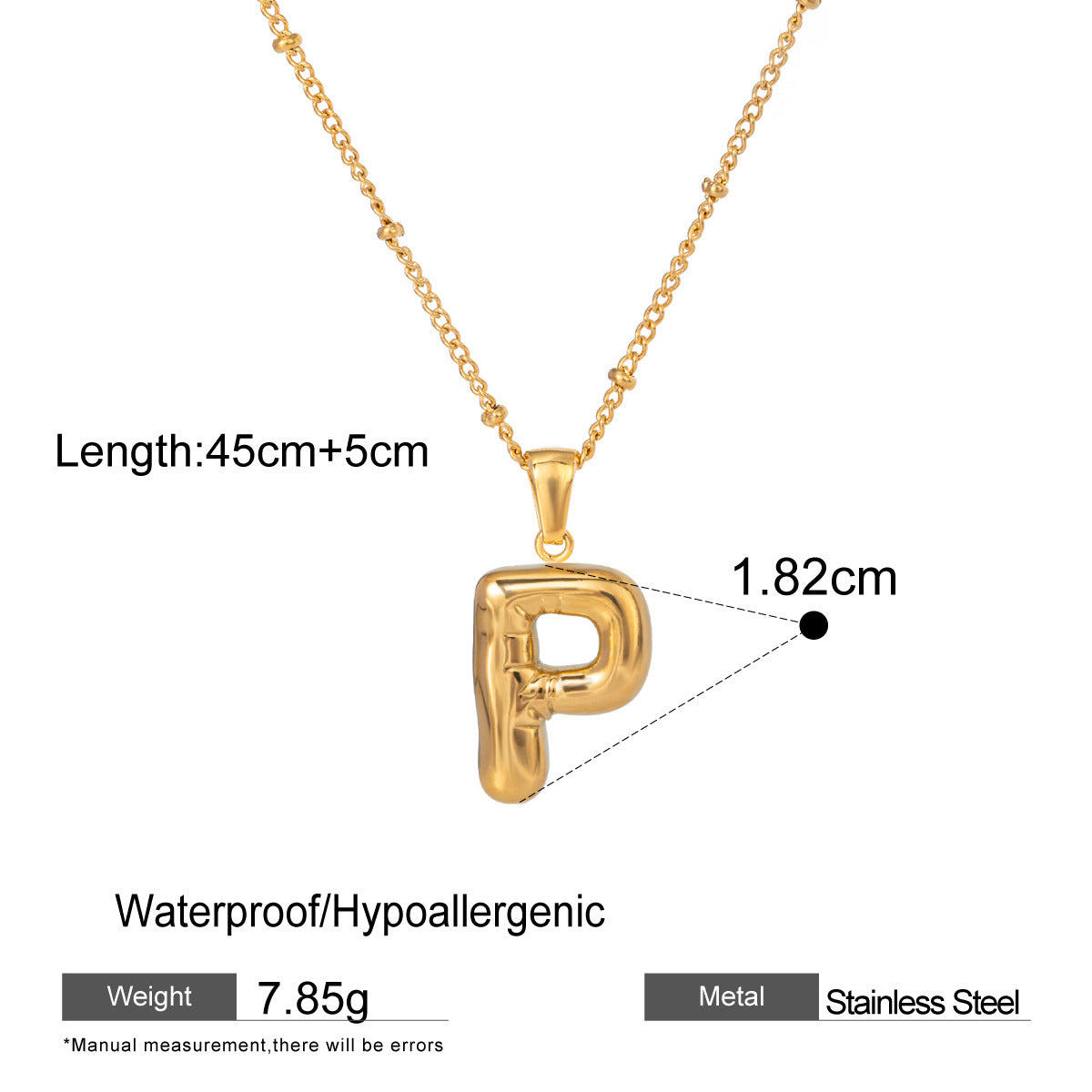 Wholesale Light Luxury Stainless Steel Initial Necklace