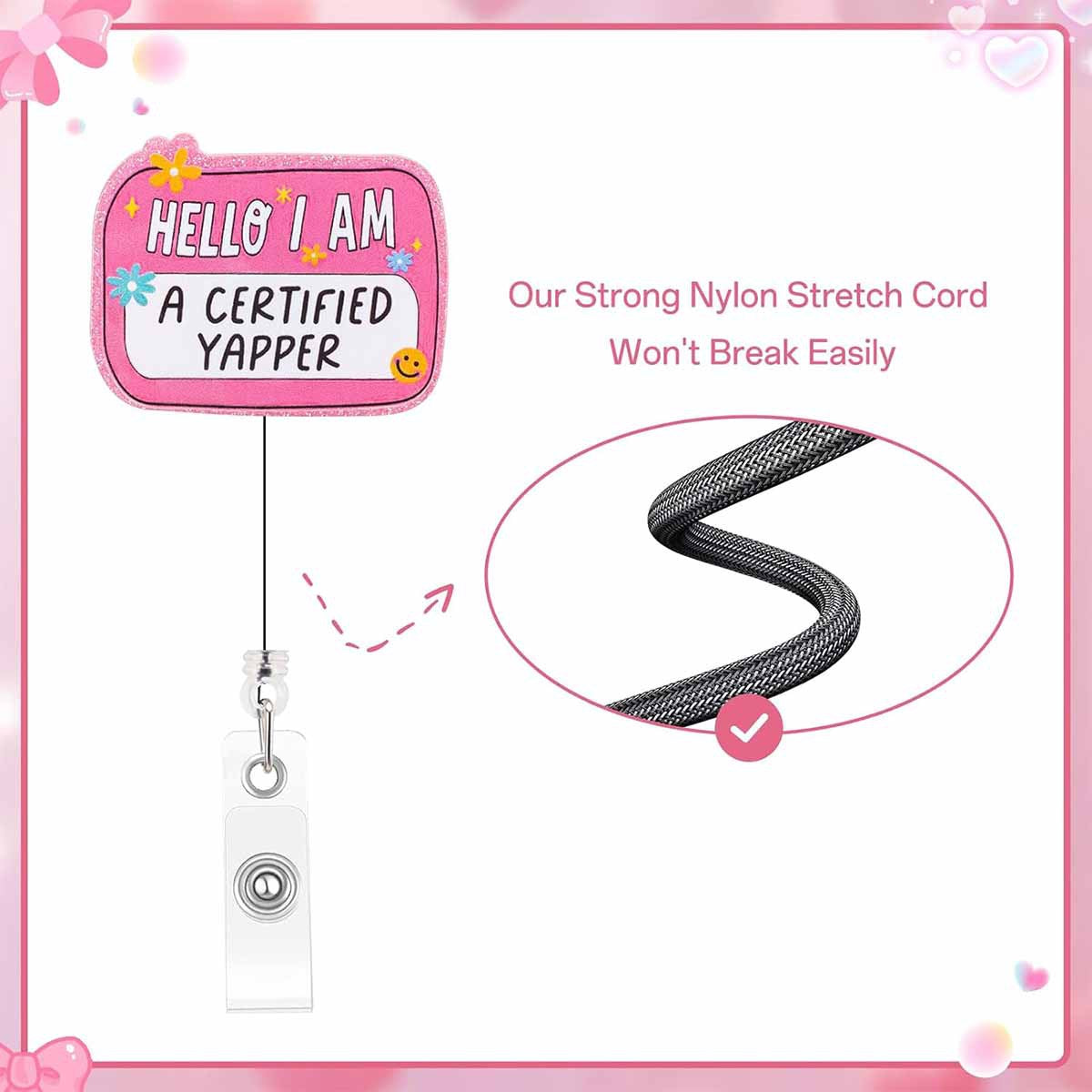 Wholesale easy-open telescopic buckle  acrylic Badge Reels