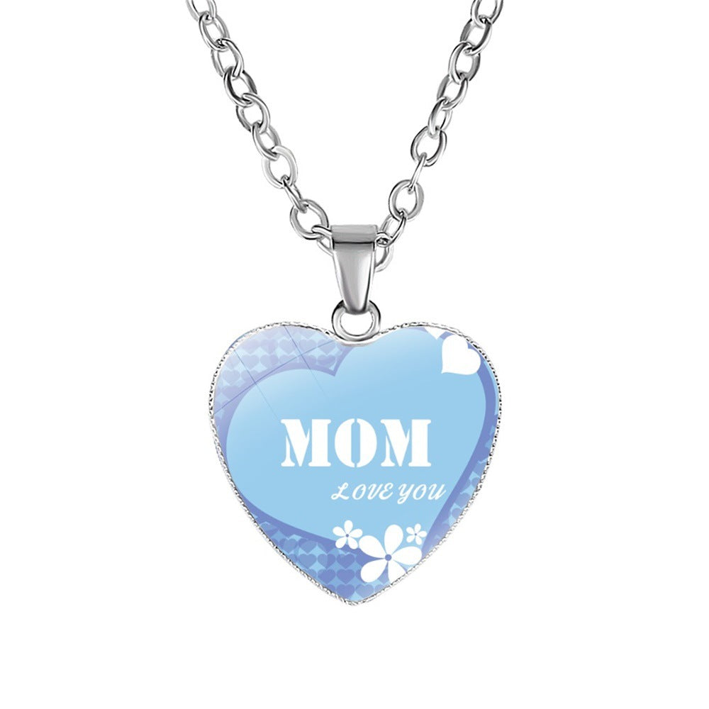 Wholesale  Mom's Love MOM Heart Pendant Necklace