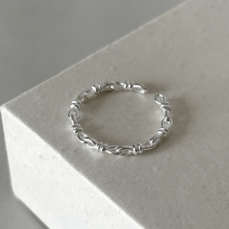 Wholesale Plain Circle Cream Flower Ring Retro Open Adjustable Ring ACC-RS-YaoFeng013