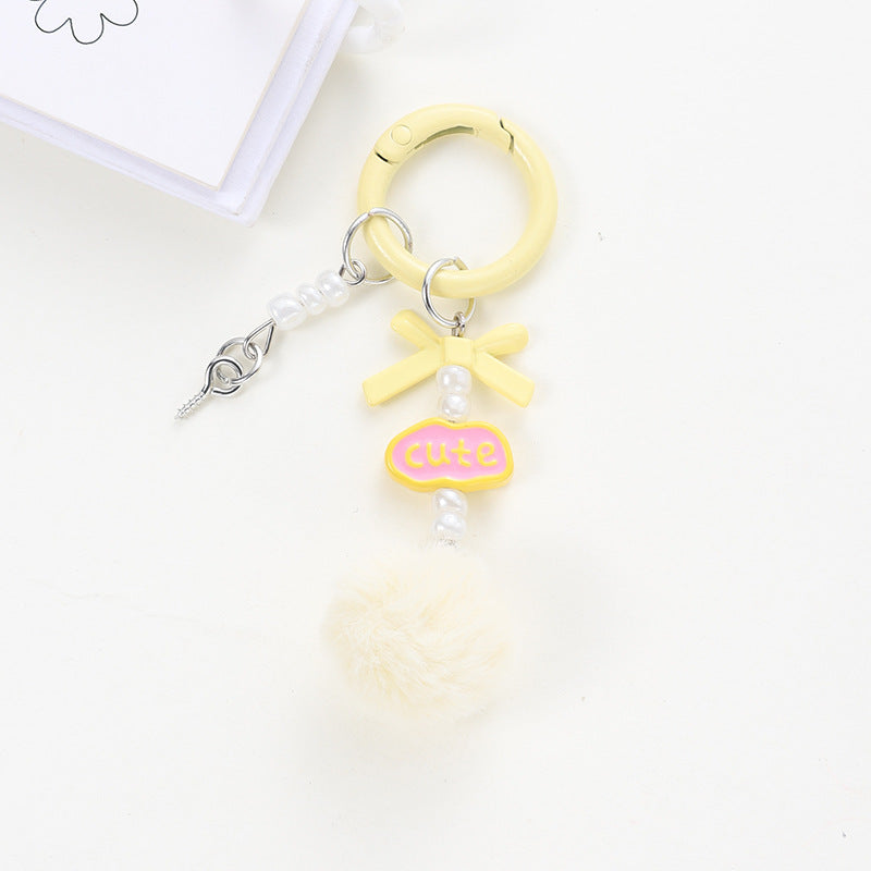 Wholesale Handmade beaded wool ball keychain