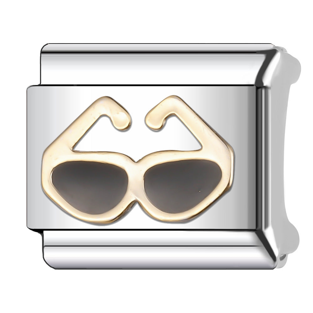 Wholesale Italian Charm Bracelet 9mm DIY Splicing Gold Chess Series Stainless Steel Composable Bracelet