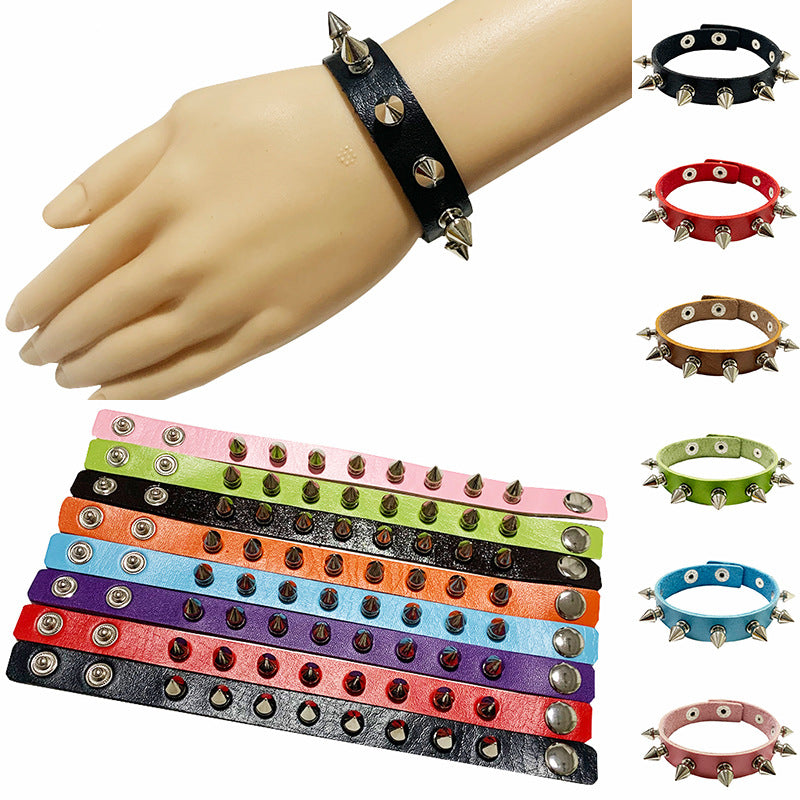 Wholesale Punk Style Rivet Bracelet Leather Rock Gothic Bracelet ACC-BT-Jinl002
