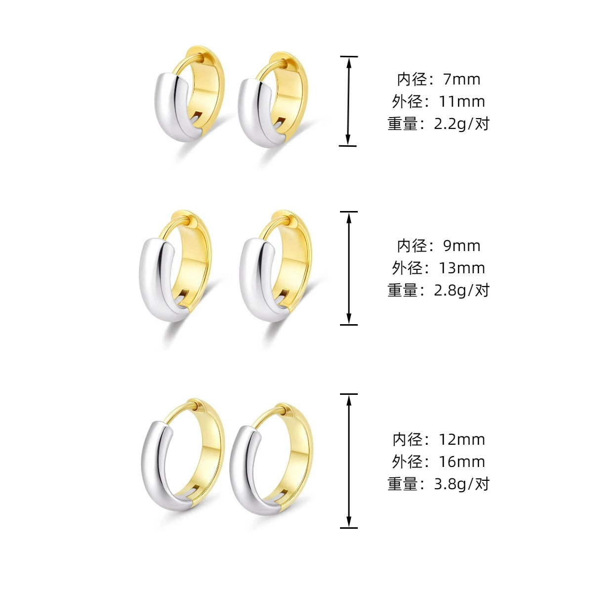 Wholesale Accessible   Two-Color Titanium Steel Earrings