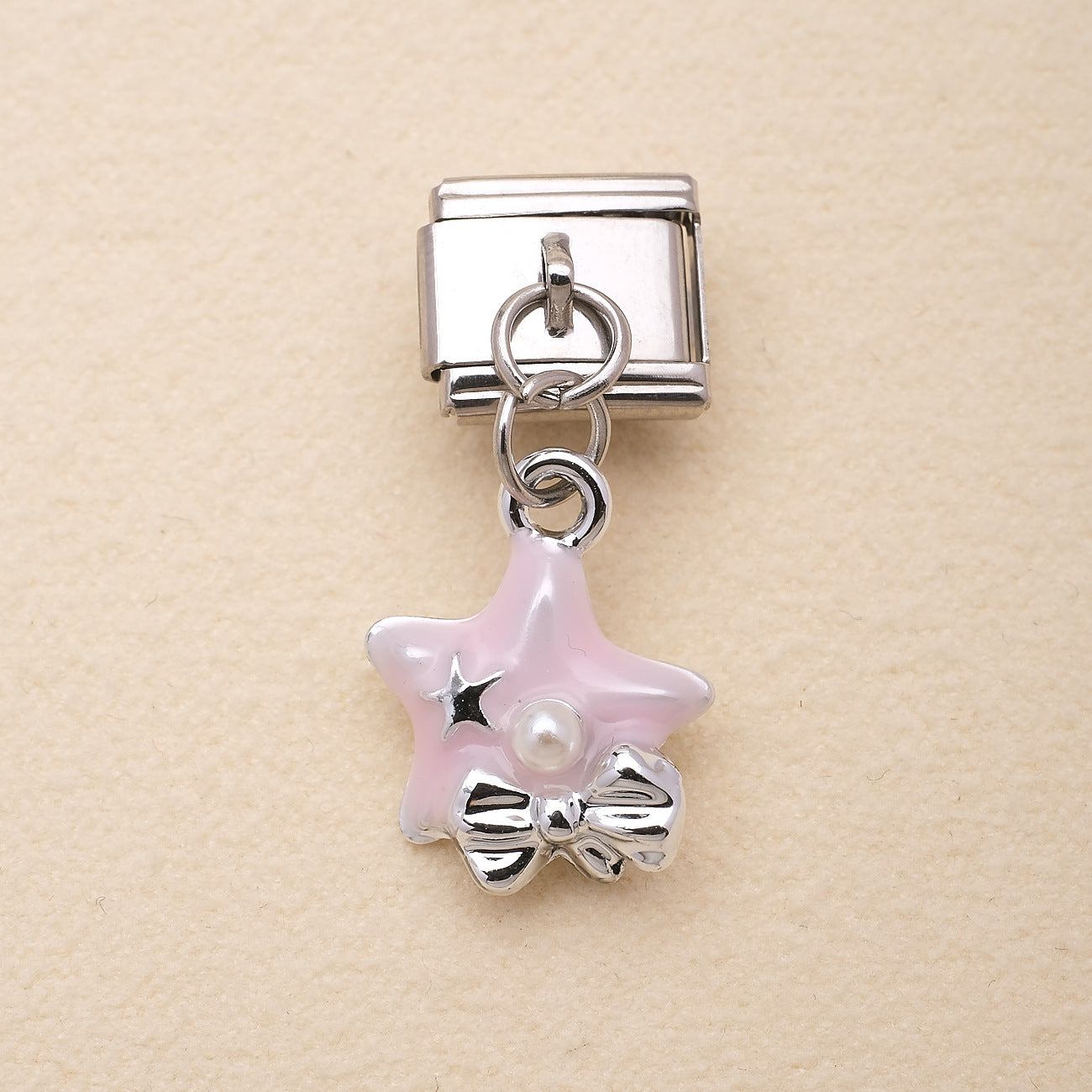 Wholesale Ocean Elements Stainless Steel Charm Pendants DIY Bracelet Accessories Pink Blue