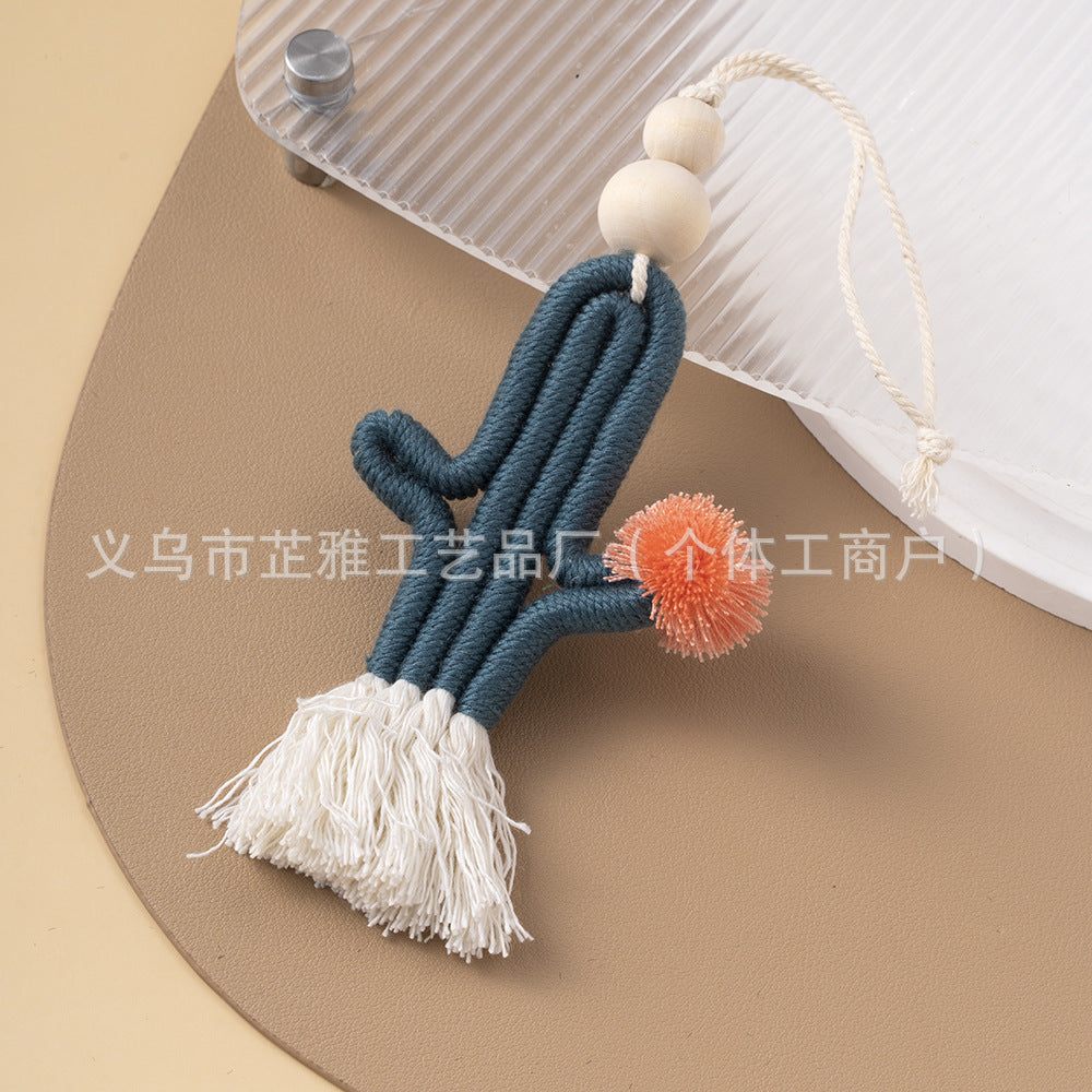 Wholesale Hand-woven cactus pendant keychains