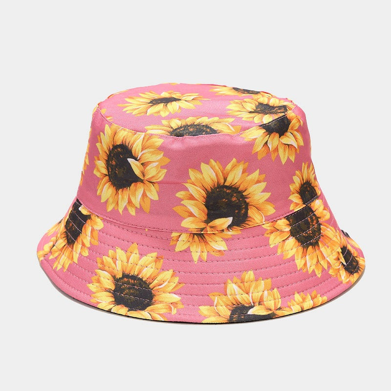 Wholesale Sunflower Flower Reversible Bucket Hat Sun Hat ACC-HT-LvYi004