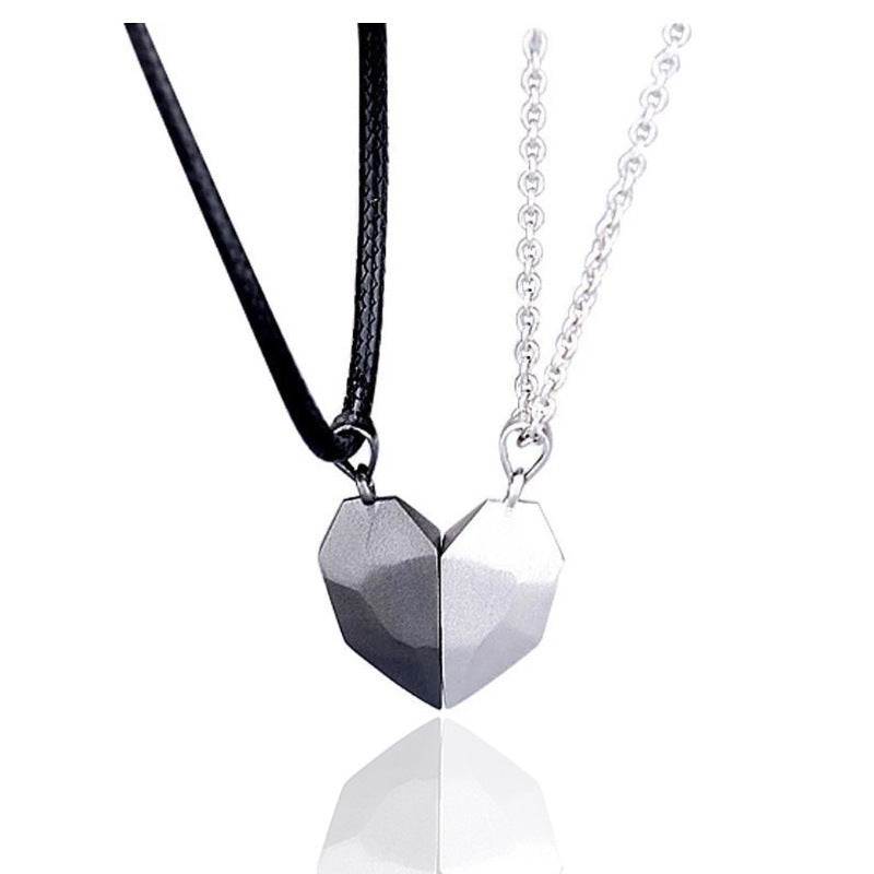 Wholesale Black White Heart Magnetic Necklaces ACC-NE-Hanyu012