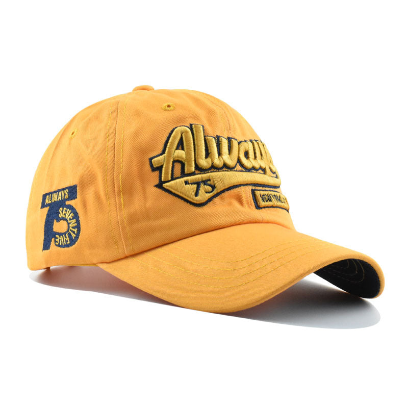 Wholesale  75 washed baseball cap old letter embroidered cap