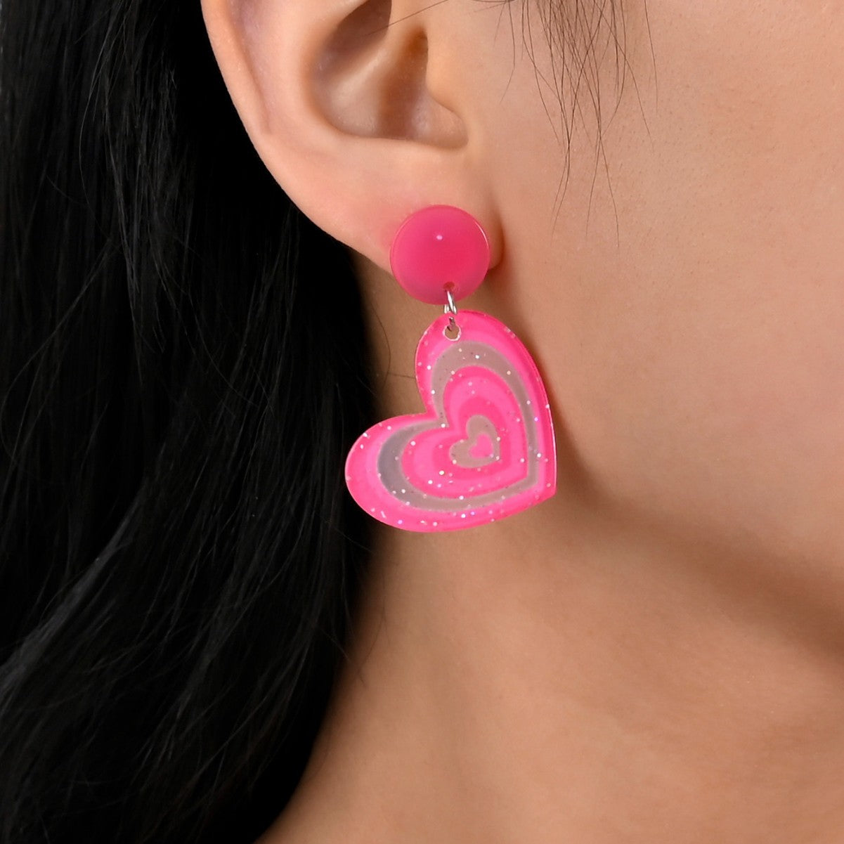 Wholesale Acrylic Heart Earrings