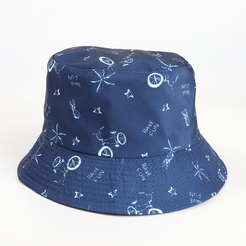Wholesale  Cashew Flower Fisherman Hat Vintage Printed Pattern Double-sided Sunshade Basin Hat