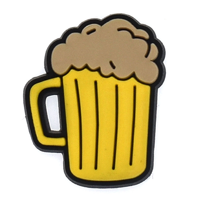 Wholesale Random 100pcs beer  PVC Soft Rubber Shoe Buckle Decoration