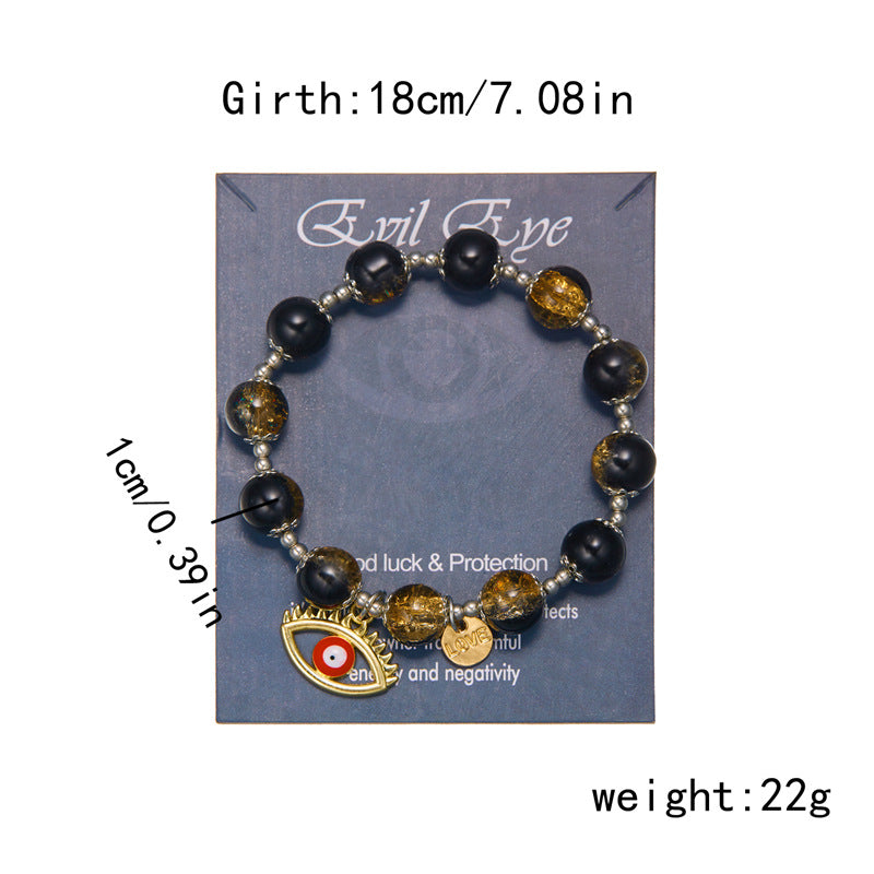 Wholesale  creative Crystal Turkish Devil's Eye beaded bracelet