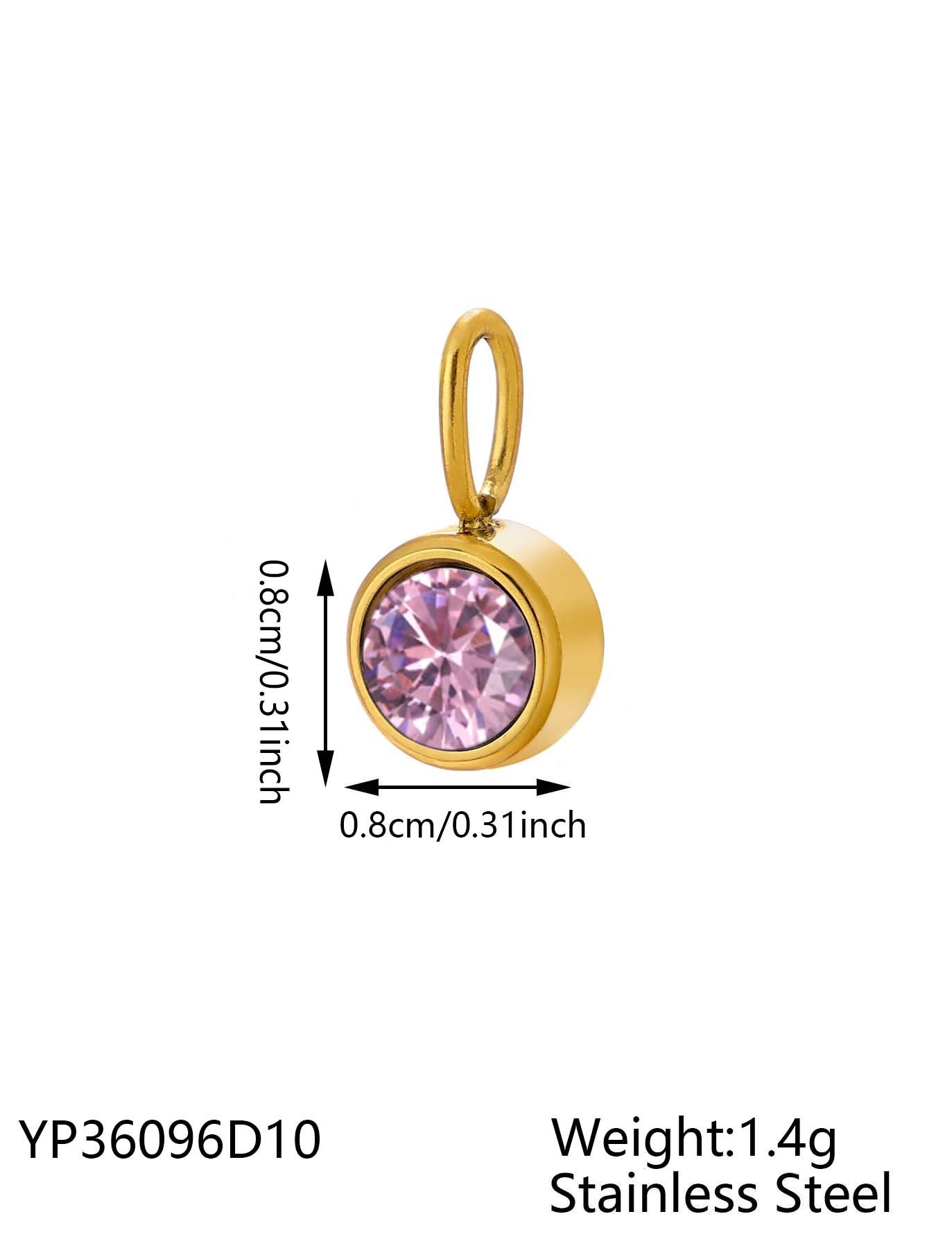 Wholesale Stainless steel birthday stone DIY color pendant