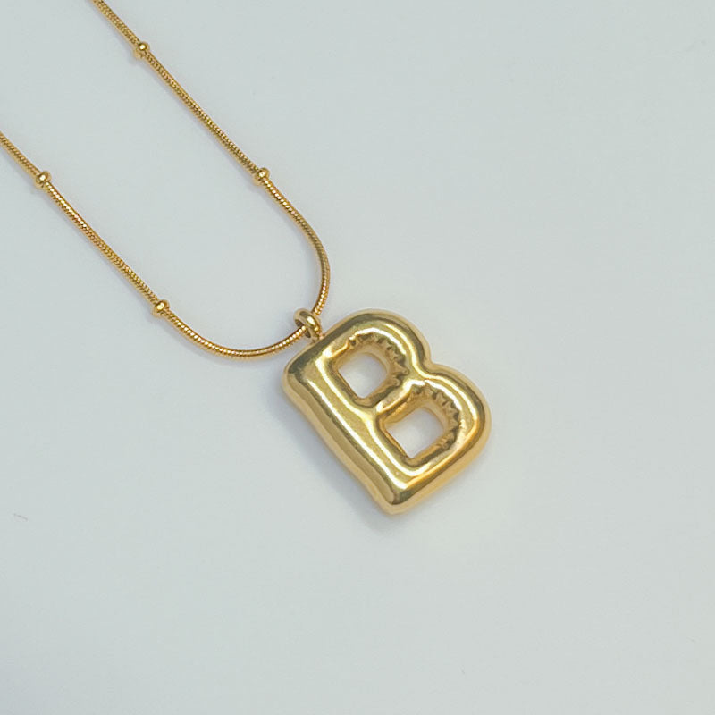 Wholesale Stainless Steel 18K Gold Plated Letter Necklaces ACC-NE-YuHui001