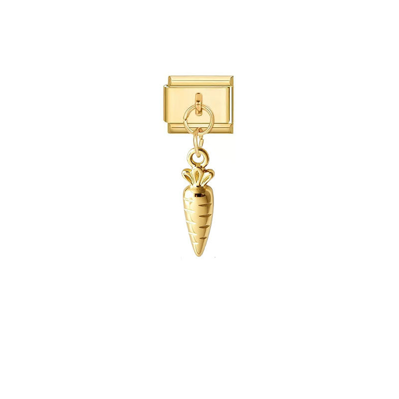 Wholesale Trendy Gold Plated Grape Pendant Jewelry Accessory Stainless Steel Fruit Charm For DIY Craft And Boutique Resale