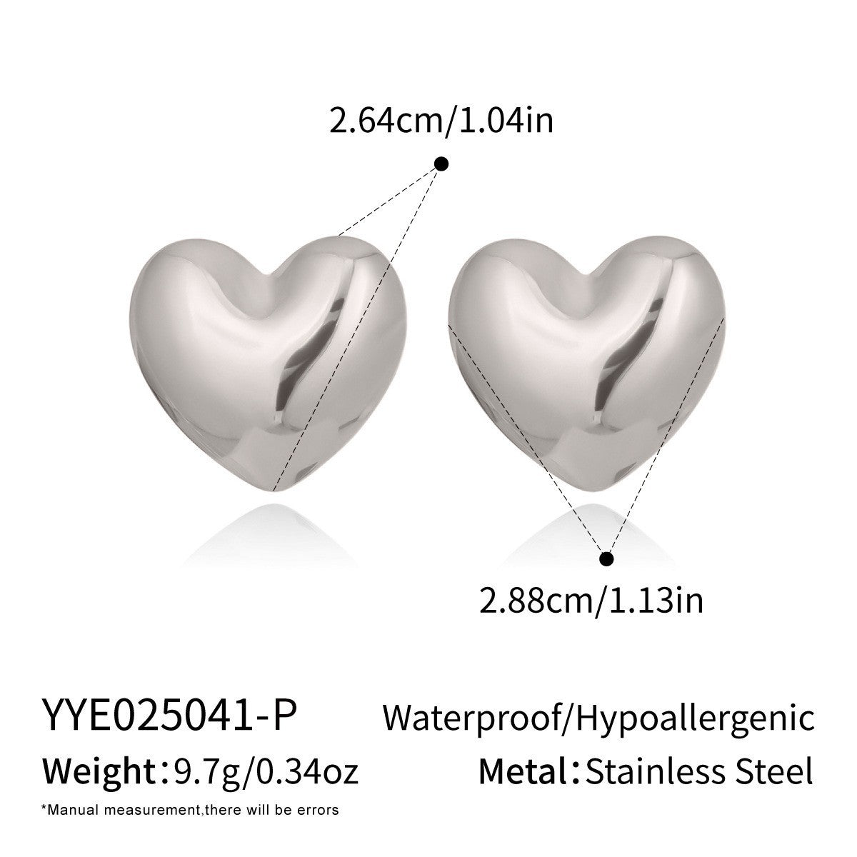 Wholesale Stylish Heart-Shaped Earrings Set PVD Stainless Steel 18K Gold Tone Fashion Accessory for Gift