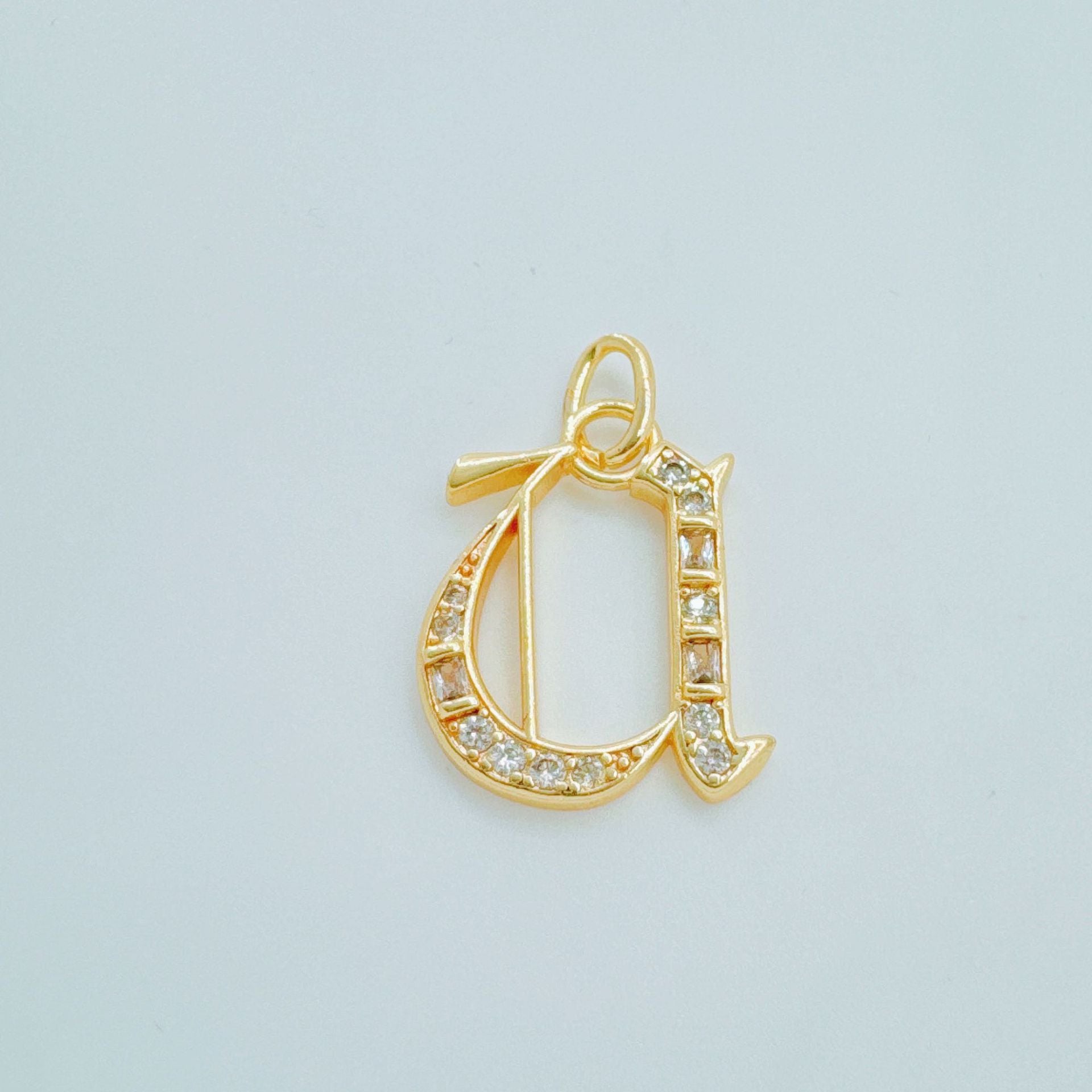 Wholesale Copper Gold-Plated Ice Sugar Letter Pendant Necklace European American Style Fashion Jewelry Accessory for Women