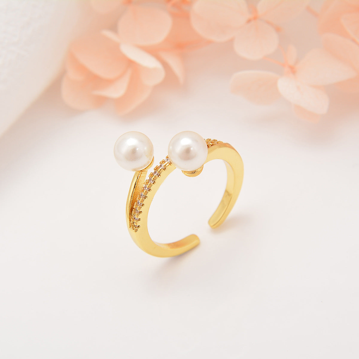 Wholesale Zircon Star Moon Colorful Fishtail Adjustable Ring