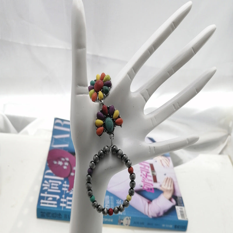 Wholesale Mixed Color Three-layer Earrings Dotted Stone Long Earrings ACC-ES-Xilu002