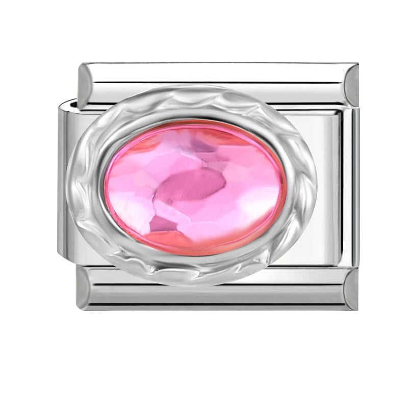 Wholesale 9mm Italian Charm Starter Bracelets DIY Imitation Gemstone Stainless Steel Composable Bracelet