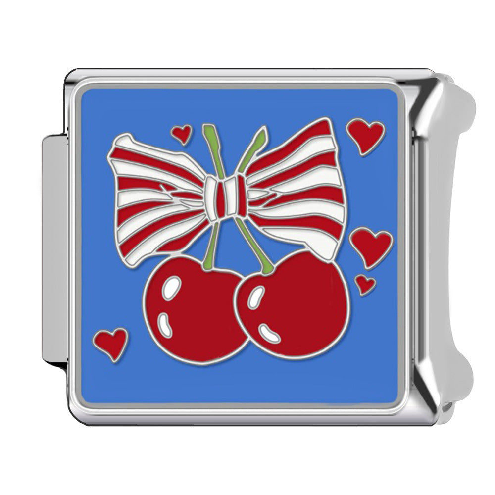 Wholesale Italian Charm Bracelet 9mm DIY Cherry Cute   Creative Stainless Steel Composable Bracelet