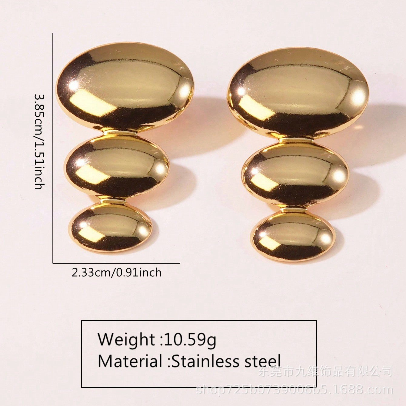 Wholesale light luxury  exaggerated earrings geometric stainless steelearrings