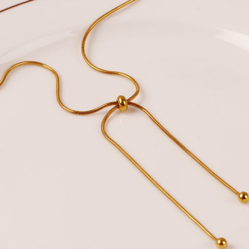 Wholesale  bow gold 18K titanium steel bracelet adjustable non-fading niche retro light luxury bracelet