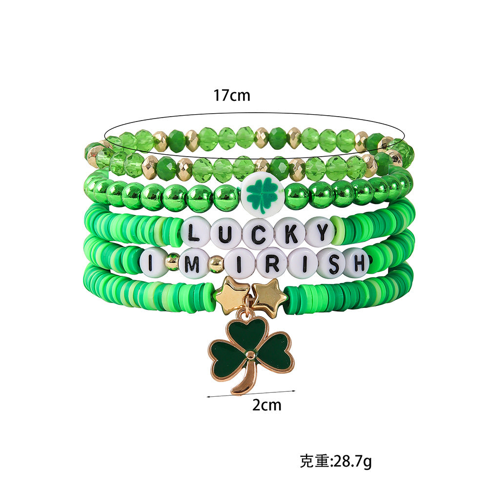 Wholesale St. Patrick's Day Letter Bracelet Set