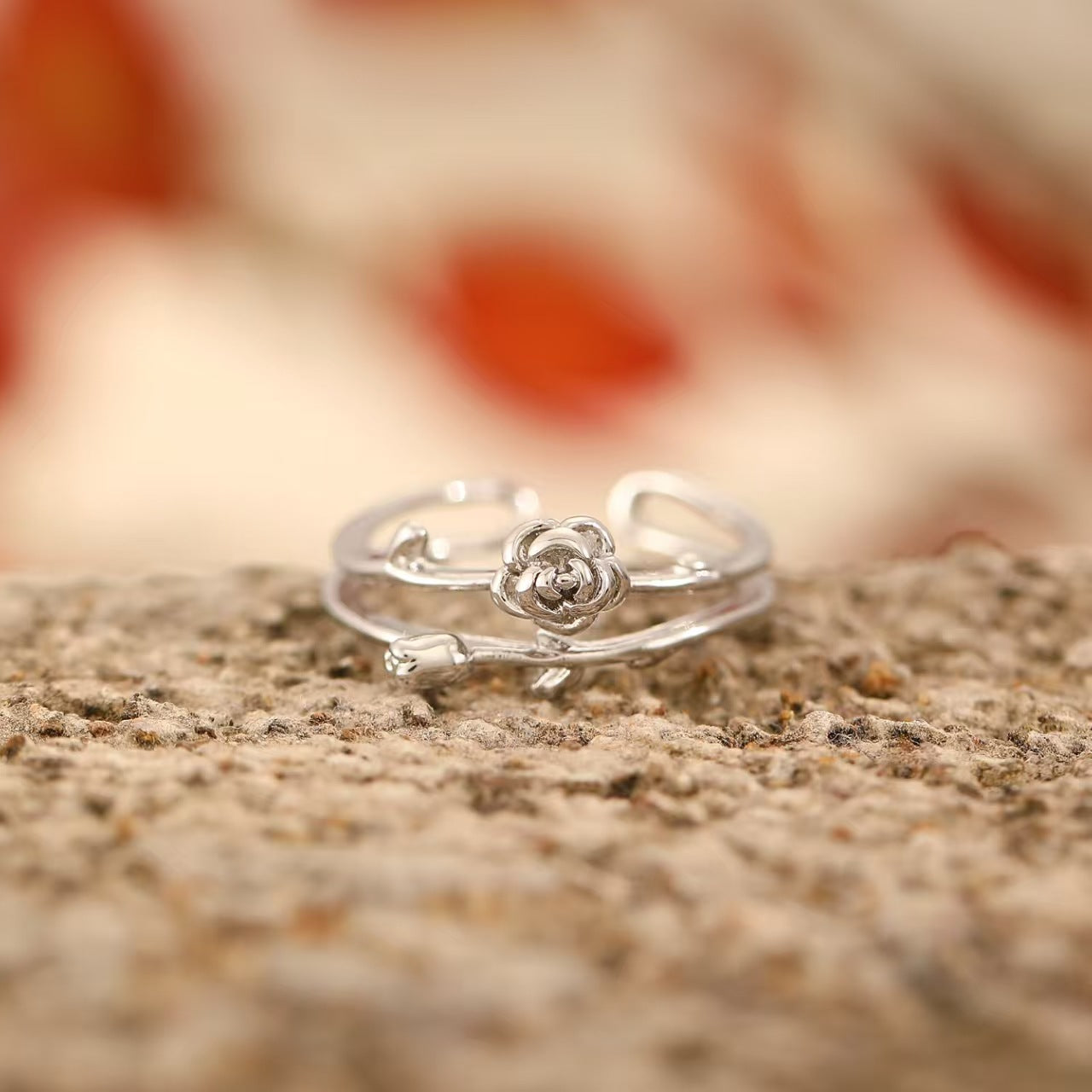 Wholesale Rose Flower Opening Ring