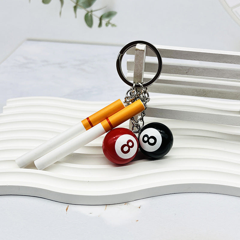 Wholesale  Billiards Keychain Stereo Cartoon Creative  Cigarette Keychains