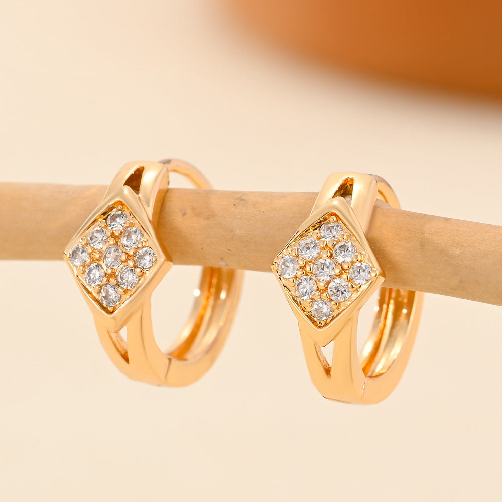 Wholesale Copper Gold Plated Heart Inlaid Zirconia Earrings ACC-ES-HengXuan001