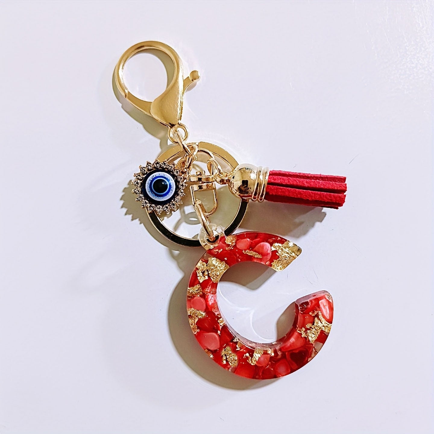 Wholesale Evil Eye Tassel Resin Letter Keychain Bag Charm Fashion Accessory for Party Resale