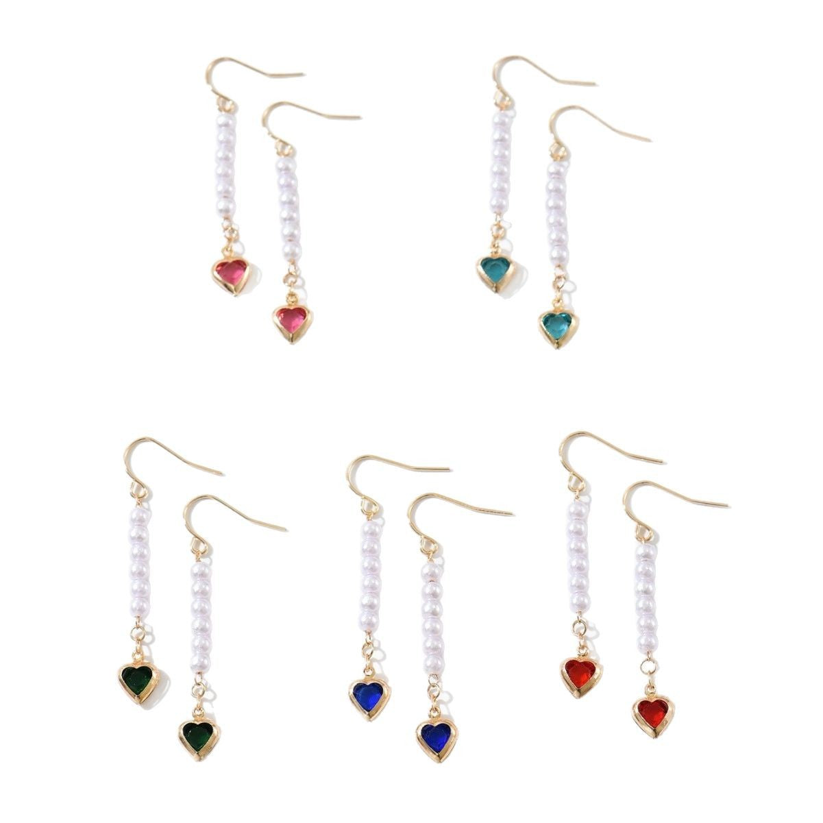 Wholesale  Cute Rice Beads Handmade Heart Earrings