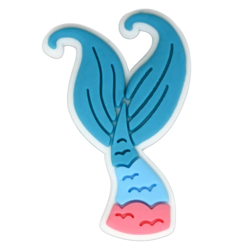 Wholesale Random 100pcs Colorful Mermaid Tail Series  PVC Soft Rubber Shoe Buckle Decoration