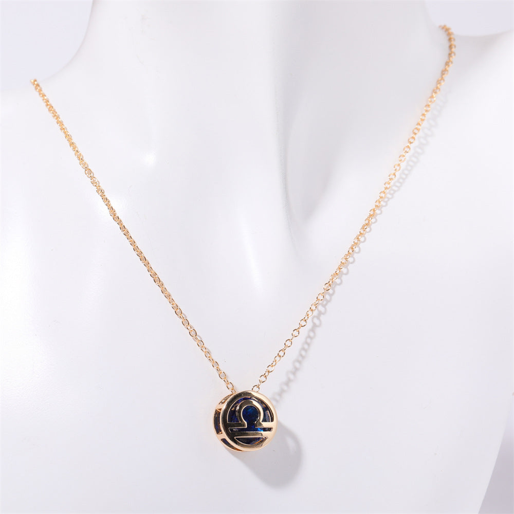 Wholesale Double-sided Hollow Twelve Zodiac Necklace ACC-NE-XuanChi003