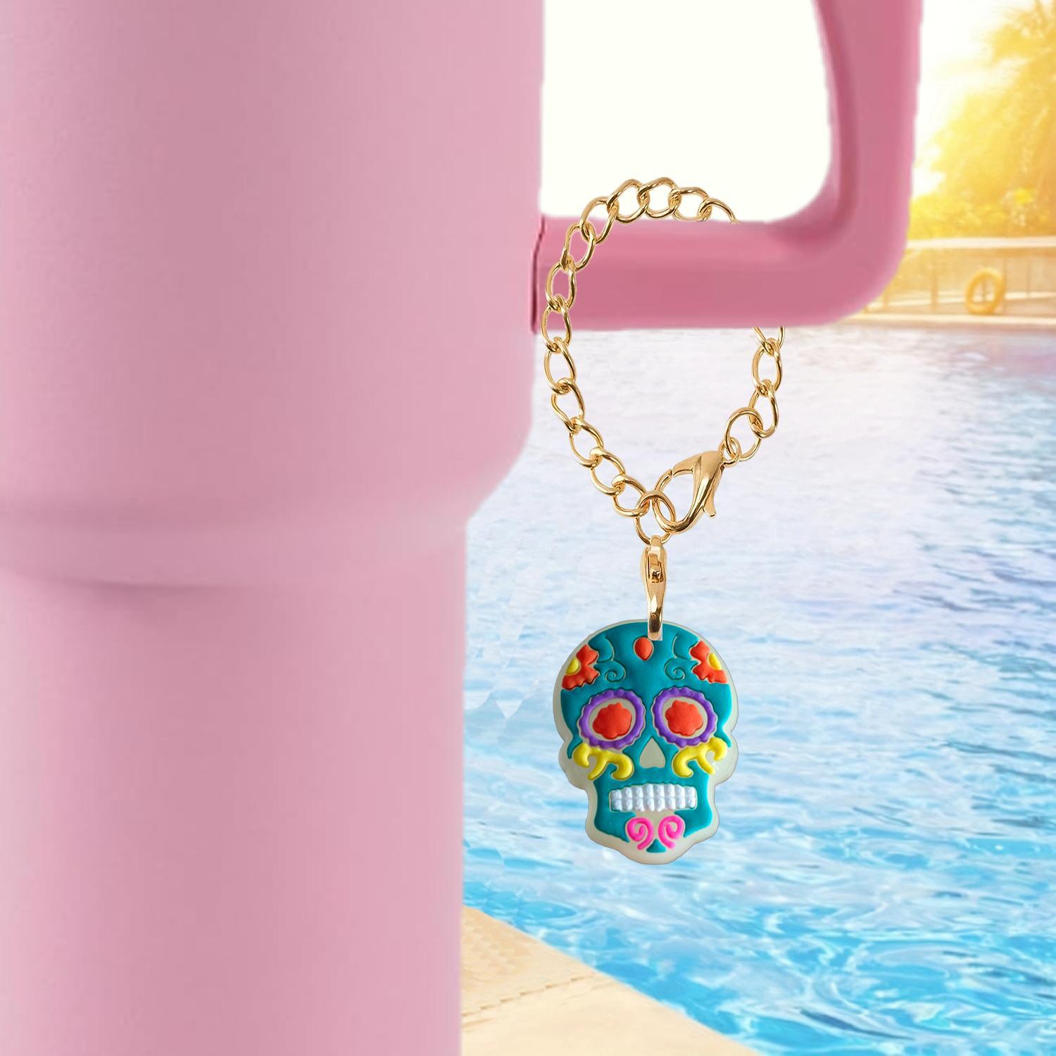 Wholesale Fluorescent Skull Soft Rubber Hanging Chain Cup Accessories Chain ACC-CA-XieJi005